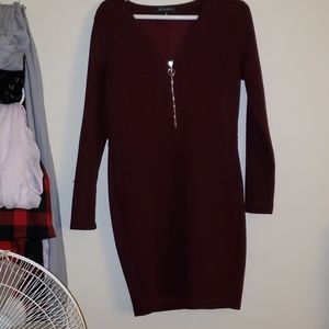 Burgundy bodycon dress